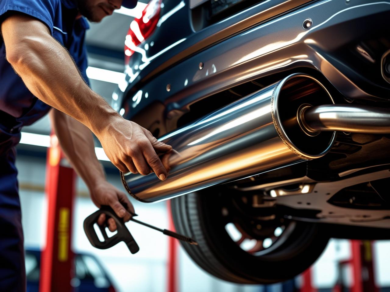 Muffler installation work