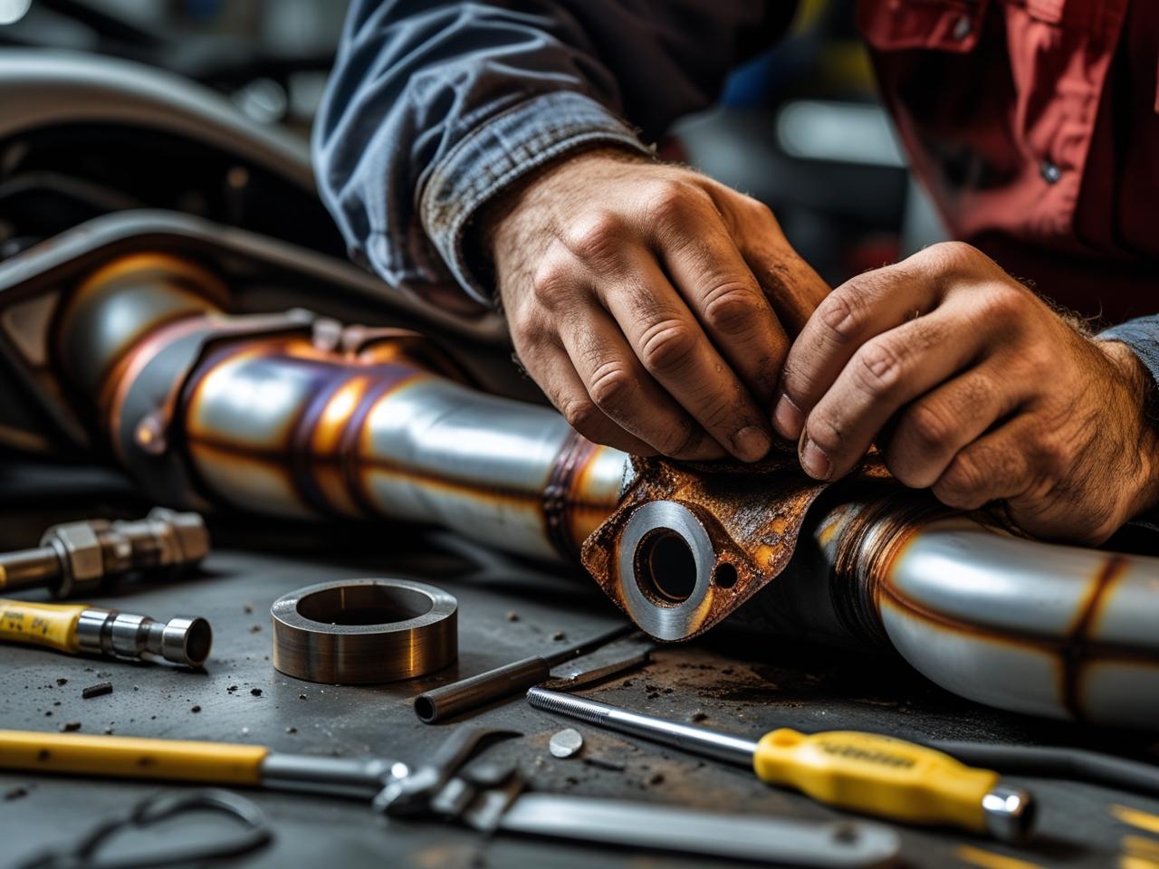 Exhaust system repair work